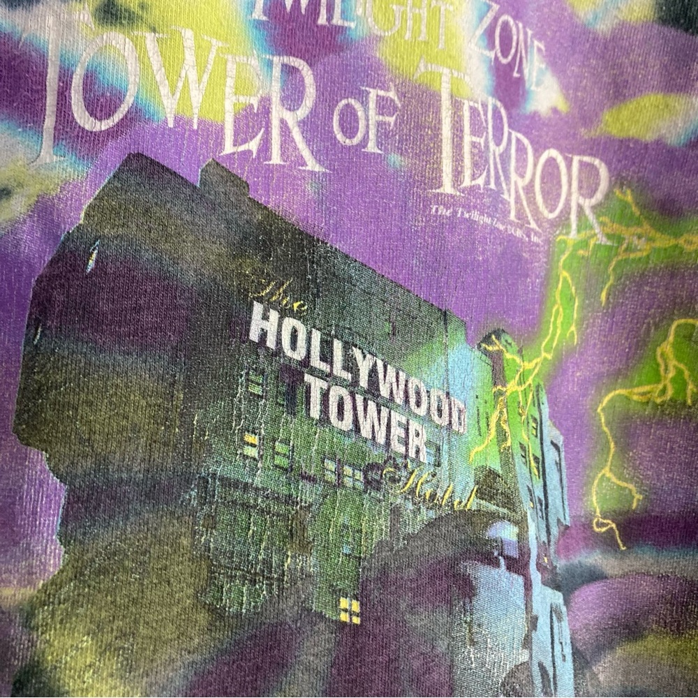 Vintage Disney Resort Tie-Dye Twilight Zone Tower of Terror Tee Rare Print - Picture 4 of 7